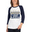 Woman wearing a Klein Collins High School Tigers Unisex 3/4 Sleeve Raglan T-shirt 86