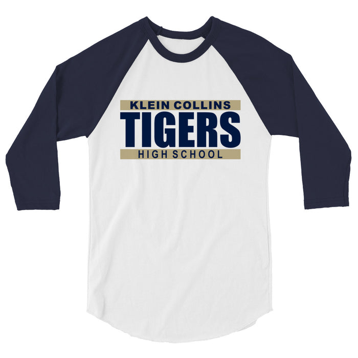 Klein Collins High School Tigers Unisex 3/4 Sleeve Raglan T-shirt 98