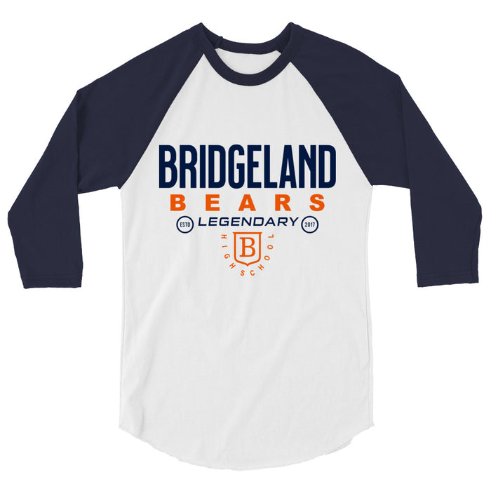 Bridgeland High School Bears Unisex 3/4 sleeve Raglan T-shirt 03