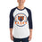 Man wearing a Bridgeland High School Bears Unisex 3/4 sleeve Raglan T-shirt 04