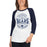 Woman wearing a Bridgeland High School Bears Unisex 3/4 sleeve Raglan T-shirt 10