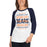 Woman wearing a Bridgeland High School Bears Unisex 3/4 sleeve Raglan T-shirt 13