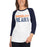 Woman wearing a Bridgeland High School Bears Unisex 3/4 sleeve Raglan T-shirt 17