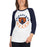 Woman wearing a Bridgeland High School Bears Unisex 3/4 sleeve Raglan T-shirt 19