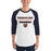 Man wearing a Bridgeland High School Bears Unisex 3/4 sleeve Raglan T-shirt 23