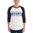 Man wearing a Bridgeland High School Bears Unisex 3/4 sleeve Raglan T-shirt 24