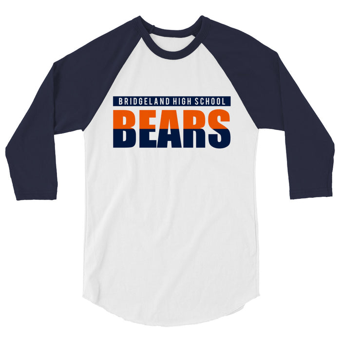 Bridgeland High School Bears Unisex 3/4 sleeve Raglan T-shirt 25