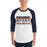 Man wearing a Bridgeland High School Bears Unisex 3/4 sleeve Raglan T-shirt 35