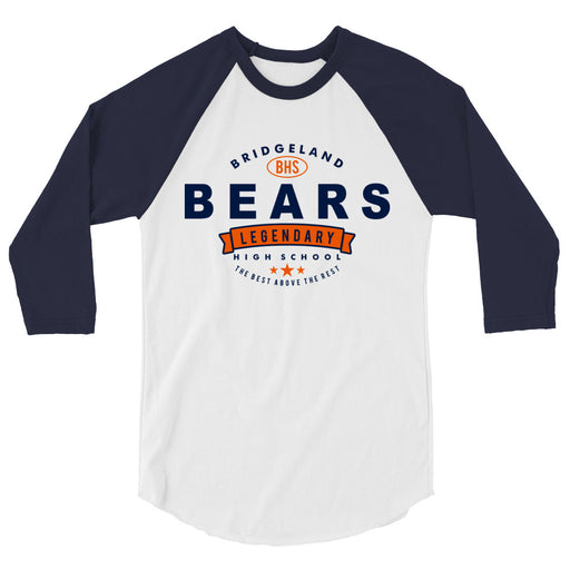 Bridgeland High School Bears Unisex 3/4 sleeve Raglan T-shirt 44