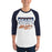Man wearing a Bridgeland High School Bears Unisex 3/4 sleeve Raglan T-shirt 48