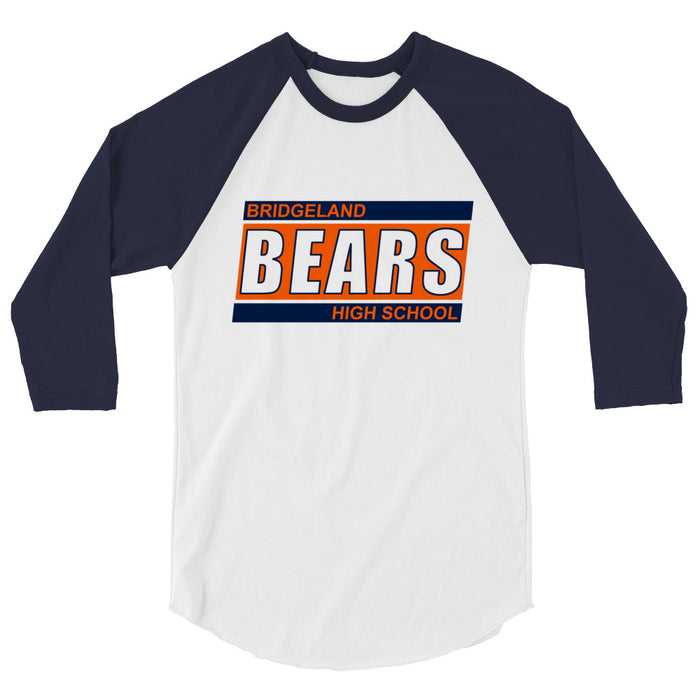 Bridgeland High School Bears Unisex 3/4 sleeve Raglan T-shirt 72