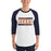 Man wearing a Bridgeland High School Bears Unisex 3/4 sleeve Raglan T-shirt 72