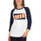 Woman wearing a Bridgeland High School Bears Unisex 3/4 sleeve Raglan T-shirt 84