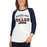 Woman wearing a Bridgeland High School Bears Unisex 3/4 sleeve Raglan T-shirt 96