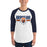 Man wearing a Bridgeland High School Bears Unisex 3/4 sleeve Raglan T-shirt 101