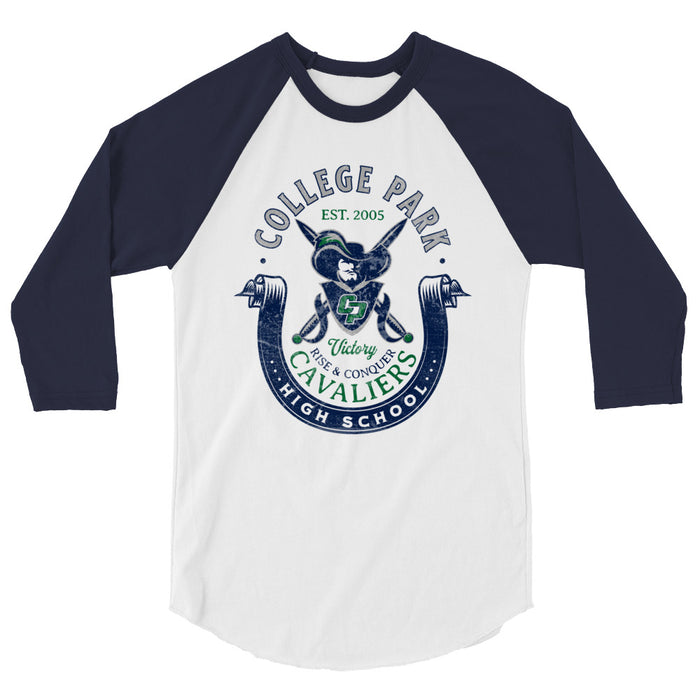 College Park High School Cavaliers Unisex 3/4 sleeve Raglan T-shirt 203