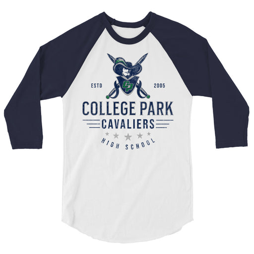 College Park High School Cavaliers Unisex 3/4 sleeve Raglan T-shirt 206