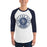 Man wearing a College Park High School Cavaliers Unisex 3/4 sleeve Raglan T-shirt 209