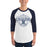 Man wearing a College Park High School Cavaliers Unisex 3/4 sleeve Raglan T-shirt 214