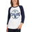 Woman wearing a College Park High School Cavaliers Unisex 3/4 sleeve Raglan T-shirt 220 