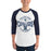 Man wearing a College Park High School Cavaliers Unisex 3/4 sleeve Raglan T-shirt 220