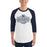 Man wearing a College Park High School Cavaliers Unisex 3/4 sleeve Raglan T-shirt 224