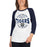 Woman wearing a Klein Collins High School Tigers Unisex 3/4 Sleeve Raglan T-shirt 201