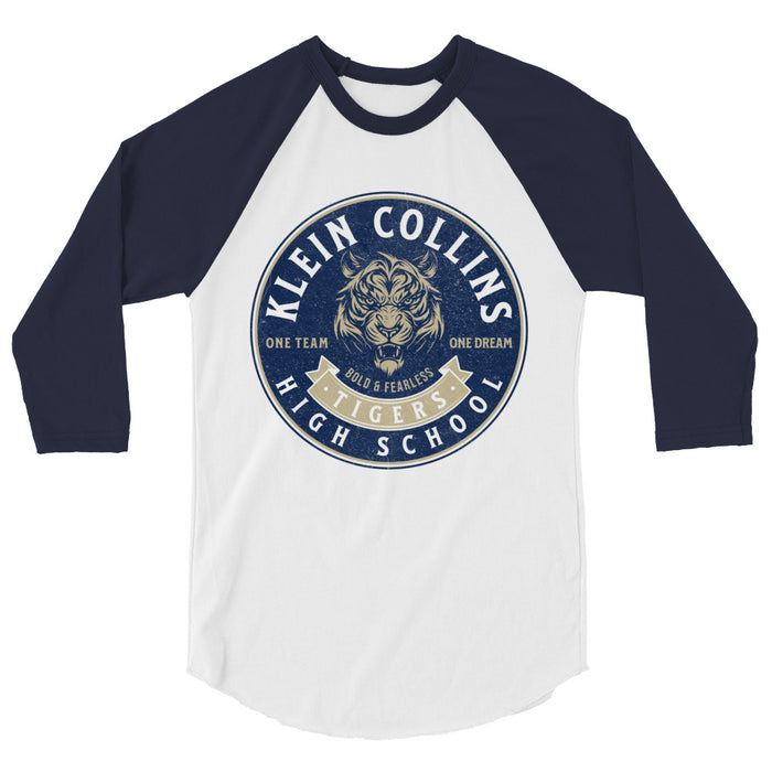 Klein Collins High School Tigers Unisex 3/4 Sleeve Raglan T-shirt 203