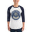 Man wearing a Klein Collins High School Tigers Unisex 3/4 Sleeve Raglan T-shirt 203