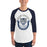 Man wearing a Klein Collins High School Tigers Unisex 3/4 Sleeve Raglan T-shirt 204