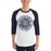 Man wearing a Klein Collins High School Tigers Unisex 3/4 Sleeve Raglan T-shirt 207