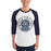 Man wearing a Klein Collins High School Tigers Unisex 3/4 Sleeve Raglan T-shirt 208