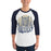 Man wearing a Klein Collins High School Tigers Unisex 3/4 Sleeve Raglan T-shirt 211