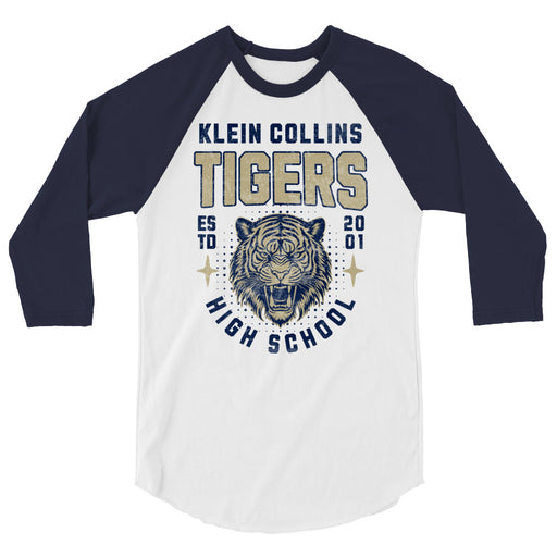 Klein Collins High School Tigers Unisex 3/4 Sleeve Raglan T-shirt 213