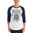 Man wearing a Klein Collins High School Tigers Unisex 3/4 Sleeve Raglan T-shirt 213