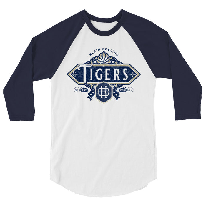 Klein Collins High School Tigers Unisex 3/4 Sleeve Raglan T-shirt 214