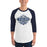 Man wearing a Klein Collins High School Tigers Unisex 3/4 Sleeve Raglan T-shirt 214