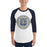 Man wearing a Klein Collins High School Tigers Unisex 3/4 Sleeve Raglan T-shirt 217