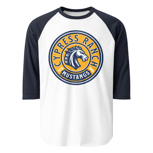 Cypress Ranch High School Mustangs Unisex 3/4 sleeve Raglan T-shirt 202