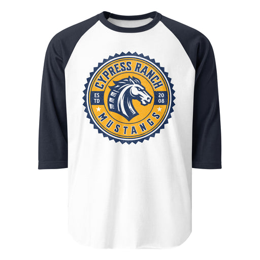 Cypress Ranch High School Mustangs Unisex 3/4 sleeve Raglan T-shirt 204