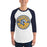 Man wearing Cypress Ranch High School Mustangs Unisex 3/4 sleeve Raglan T-shirt 204