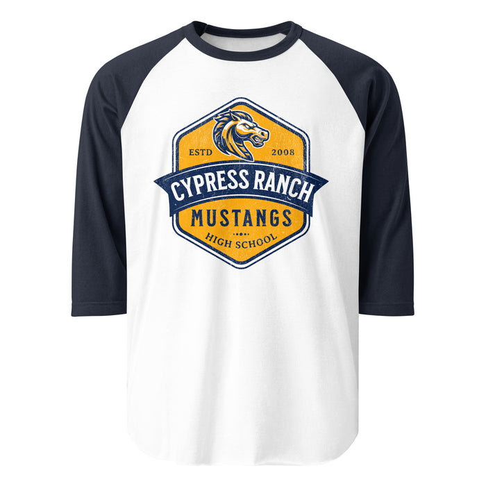 Cypress Ranch High School Mustangs Unisex 3/4 sleeve Raglan T-shirt 210