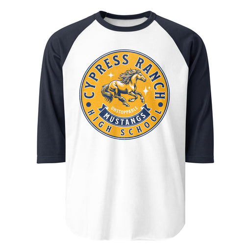 Cypress Ranch High School Mustangs Unisex 3/4 sleeve Raglan T-shirt 216