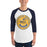 Man wearing Cypress Ranch High School Mustangs Unisex 3/4 sleeve Raglan T-shirt 216