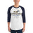 Man wearing Cypress Ranch High School Mustangs Unisex 3/4 sleeve Raglan T-shirt 217