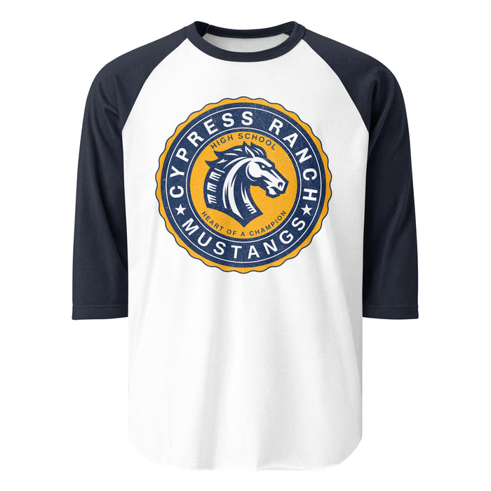 Cypress Ranch High School Mustangs Unisex 3/4 sleeve Raglan T-shirt 218