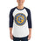 Man wearing Cypress Ranch High School Mustangs Unisex 3/4 sleeve Raglan T-shirt 218