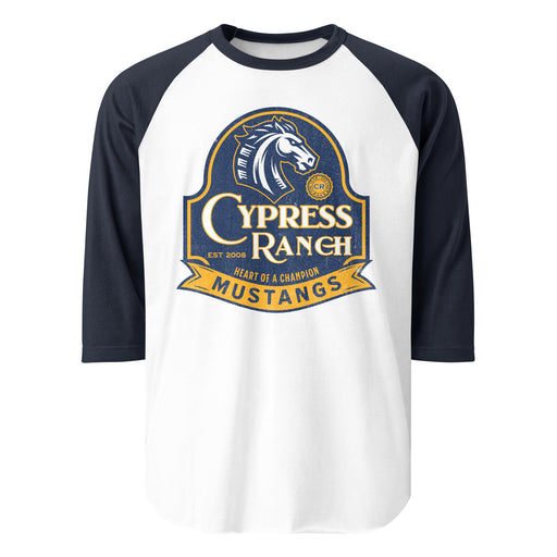 Cypress Ranch High School Mustangs Unisex 3/4 sleeve Raglan T-shirt 220