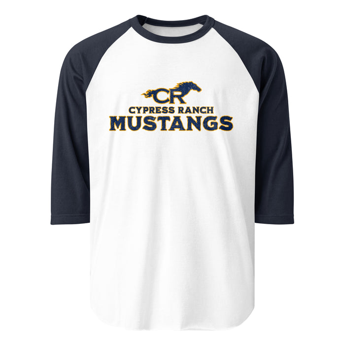 Cypress Ranch High School Mustangs Unisex 3/4 sleeve Raglan T-shirt 222