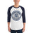 Man wearing Flower Mound High School Jaguars Unisex 3/4 sleeve Raglan T-shirt 203